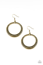 Load image into Gallery viewer, Paparazzi VINTAGE VAULT "Mayan Mantra" Brass Earrings Paparazzi Jewelry
