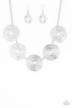 Load image into Gallery viewer, Paparazzi VINTAGE VAULT "SOL-Mates" Silver Necklace &amp; Earring Set Paparazzi Jewelry
