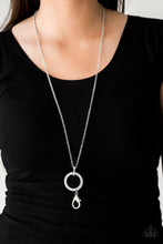 Load image into Gallery viewer, Paparazzi "Straight To The Top" White Lanyard Necklace &amp; Earring Set Paparazzi Jewelry
