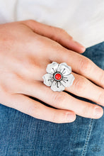 Load image into Gallery viewer, Paparazzi VINTAGE VAULT "Boho Blossom" Red Ring Paparazzi Jewelry
