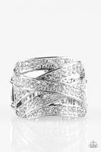 Load image into Gallery viewer, Paparazzi VINTAGE VAULT "Life In The Glitter Lane" White Ring Paparazzi Jewelry
