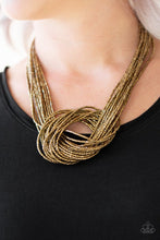 Load image into Gallery viewer, Paparazzi Knotted Knockout - Brass Necklace
