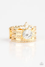 Load image into Gallery viewer, Paparazzi VINTAGE VAULT "Top Dollar Bling" Gold Ring Paparazzi Jewelry
