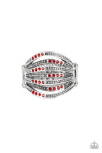 Load image into Gallery viewer, Paparazzi VINTAGE VAULT "Securing My Finances" Red Ring Paparazzi Jewelry
