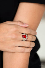 Load image into Gallery viewer, Paparazzi VINTAGE VAULT "Spectacular Sparkle" Red Ring Paparazzi Jewelry
