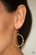 Load image into Gallery viewer, Paparazzi Glowing Grandeur - Brass Earrings
