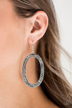 Load image into Gallery viewer, Paparazzi "Rhinestone Rebel" Silver Earrings Paparazzi Jewelry
