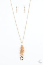 Load image into Gallery viewer, Paparazzi "Twilight Twinkle" Gold Lanyard Necklace &amp; Earring Set Paparazzi Jewelry
