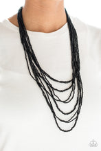 Load image into Gallery viewer, Paparazzi "Totally Tonga" Black Necklace &amp; Earring Set Paparazzi Jewelry

