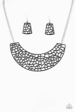 Load image into Gallery viewer, Paparazzi "Powerful Prowl" Black Necklace &amp; Earring Set Paparazzi Jewelry
