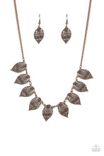 Load image into Gallery viewer, Paparazzi VINTAGE VAULT "Leafy Lagoon" Copper Necklace &amp; Earring Set Paparazzi Jewelry
