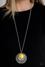 Load image into Gallery viewer, Paparazzi "Medallion Meadow" Yellow Necklace &amp; Earring Set Paparazzi Jewelry
