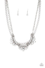 Load image into Gallery viewer, Paparazzi VINTAGE VAULT "Bow Before The Queen" Silver Necklace &amp; Earring Set Paparazzi Jewelry
