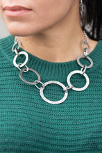 Load image into Gallery viewer, Paparazzi VINTAGE VAULT "City Circus" Silver Necklace &amp; Earring Set Paparazzi Jewelry
