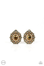 Load image into Gallery viewer, Paparazzi "Flowering Dazzle" Brass Clip On Earrings Paparazzi Jewelry

