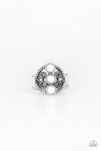 Load image into Gallery viewer, Paparazzi VINTAGE VAULT "Triple Whammy" White Ring Paparazzi Jewelry
