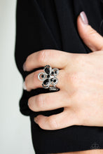 Load image into Gallery viewer, Paparazzi VINTAGE VAULT "Gardens Of Grandeur" Black Ring Paparazzi Jewelry
