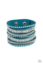 Load image into Gallery viewer, Paparazzi "All Hustle and Hairspray" Blue Wrap Bracelet Paparazzi Jewelry
