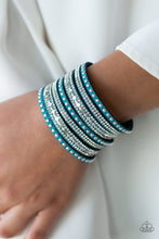 Load image into Gallery viewer, Paparazzi "All Hustle and Hairspray" Blue Wrap Bracelet Paparazzi Jewelry
