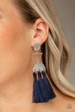 Load image into Gallery viewer, Paparazzi VINTAGE VAULT "Tassel Trippin" Blue Post Earrings Paparazzi Jewelry
