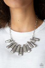 Load image into Gallery viewer, Paparazzi VINTAGE VAULT "MANE Up" Silver Necklace &amp; Earring Set Paparazzi Jewelry

