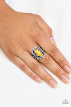 Load image into Gallery viewer, Paparazzi VINTAGE VAULT "Roamin Rogue" Yellow Ring Paparazzi Jewelry
