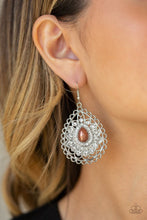 Load image into Gallery viewer, Paparazzi Glamour Grandeur - Brown Earrings

