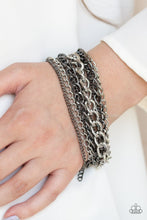 Load image into Gallery viewer, Paparazzi Metallic Horizon - Black Bracelet

