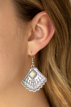 Load image into Gallery viewer, Paparazzi VINTAGE VAULT "Mountain Mesa" White Earrings Paparazzi Jewelry
