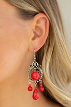 Load image into Gallery viewer, Paparazzi Stone Bliss - Red Earrings
