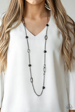 Load image into Gallery viewer, Paparazzi "Duchess Dazzle" Black Necklace &amp; Earring Set Paparazzi Jewelry

