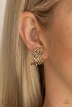 Load image into Gallery viewer, Paparazzi Fast as Lightning - Gold Earrings
