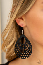 Load image into Gallery viewer, Paparazzi Shoulda Coulda WOODa - Black Earrings
