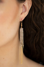 Load image into Gallery viewer, Paparazzi Rhinestone Romance - Gold Earrings
