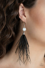 Load image into Gallery viewer, Paparazzi Feathered Flamboyance - Black Earrings
