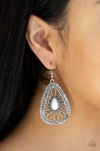 Load image into Gallery viewer, Paparazzi Floral Frill - White Earrings
