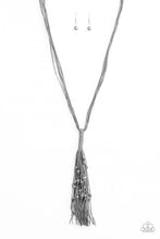 Load image into Gallery viewer, Paparazzi "Hand-Knotted Knockout" Silver Necklace &amp; Earring Set Paparazzi Jewelry

