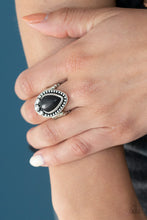 Load image into Gallery viewer, Paparazzi "Backroad Bauble" Black Ring Paparazzi Jewelry
