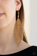 Load image into Gallery viewer, Paparazzi Feather Fantasy - Gold Earrings

