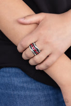 Load image into Gallery viewer, Paparazzi "Dauntless Shine" Red Ring Paparazzi Jewelry
