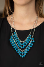 Load image into Gallery viewer, Paparazzi "Bubbly Boardwalk" Blue Necklace &amp; Earring Set Paparazzi Jewelry
