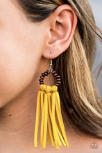 Load image into Gallery viewer, Paparazzi Easy To PerSUEDE - Yellow Earrings
