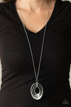 Load image into Gallery viewer, Paparazzi "Dizzying Decor" Silver Necklace &amp; Earring Set Paparazzi Jewelry

