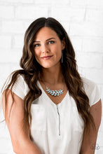 Load image into Gallery viewer, Paparazzi "Frosted Foliage" EXCLUSIVE Blue Necklace &amp; Earring Set Paparazzi Jewelry

