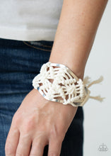 Load image into Gallery viewer, Paparazzi "Macramé Mode" White Bracelet Paparazzi Jewelry
