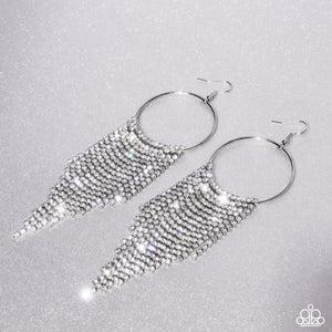 Paparazzi Streamlined Shimmer - White Earrings