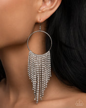 Load image into Gallery viewer, Paparazzi Streamlined Shimmer - White Earrings
