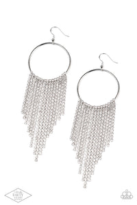 Paparazzi Streamlined Shimmer - White Earrings