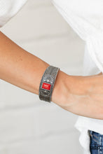 Load image into Gallery viewer, Ocean Mist - Red Stone Silver Cuff Bracelet
