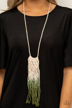 Load image into Gallery viewer, Paparazzi "Surfin The Net" Green Necklace &amp; Earring Set Paparazzi Jewelry
